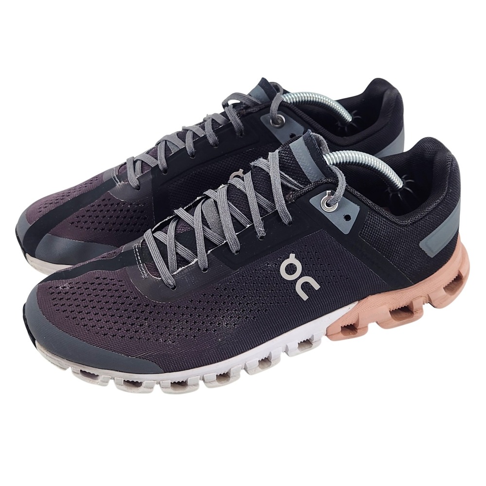 On Cloudflow 3.0 Womens 8.5 Rock Rose Black Pink Running Training Shoes